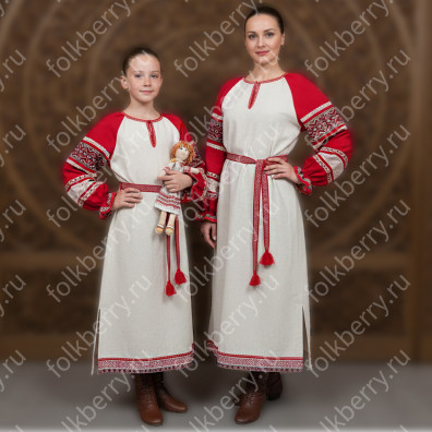 Рубаха женская Покосная, лен- фото 1